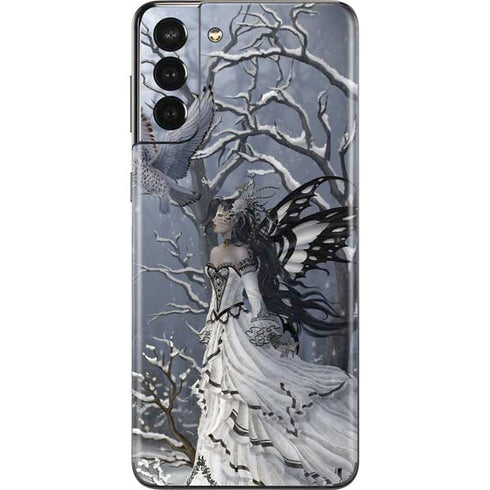 Fairy with Owl in Snow by Nene Thomas Galaxy S21 Plus 5G Skin